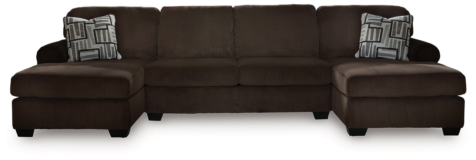 Kimlee Sectional with Double Chaise - Furniture Bros & Mattress (Bolingbrook, IL)