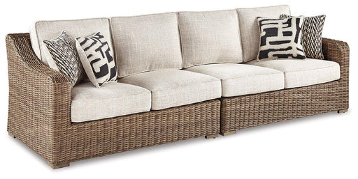 Beachcroft 2-Piece Outdoor Loveseat with Cushion - Furniture Bros & Mattress (Bolingbrook, IL)