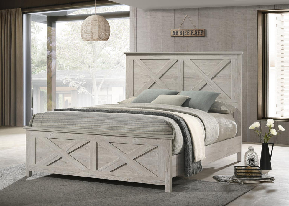 B523 White Wash Bed - Furniture Bros & Mattress (Bolingbrook, IL)