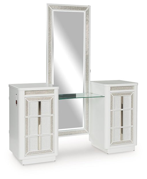 Chalanna Vanity with Mirror - Furniture Bros & Mattress (Bolingbrook, IL)