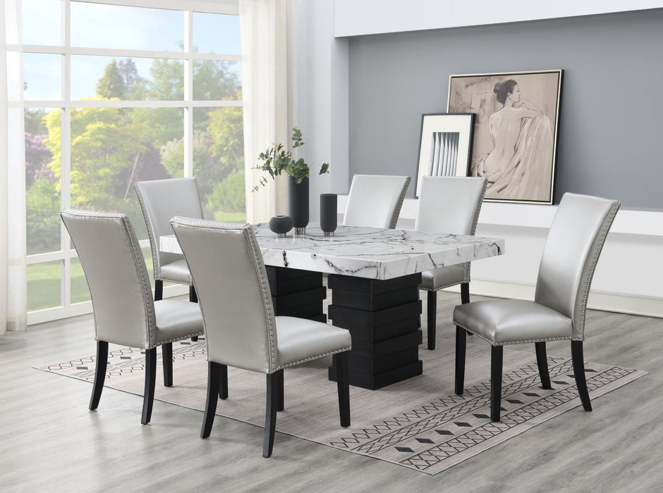 D139 Dining Table With 4 Leather Chairs - Furniture Bros & Mattress (Bolingbrook, IL)