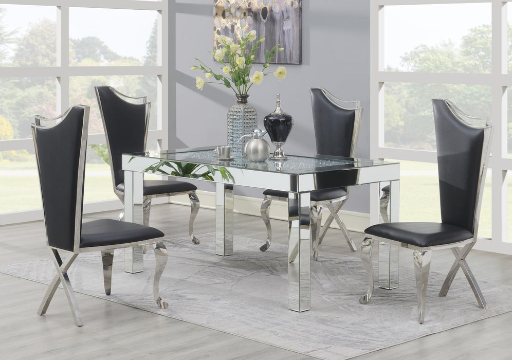 G-108 Glamour Dining Table-4 Velvet Chairs - Furniture Bros & Mattress (Bolingbrook, IL)