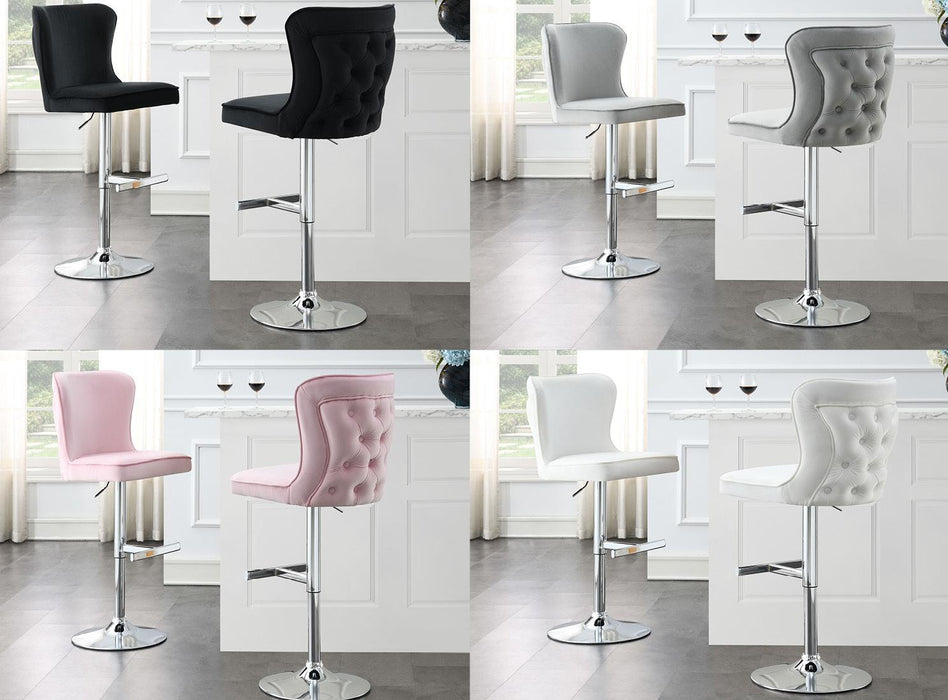 Amelia BLACK VELVET BAR STOOL - ST110-BLK - Furniture Bros & Mattress (Bolingbrook, IL)