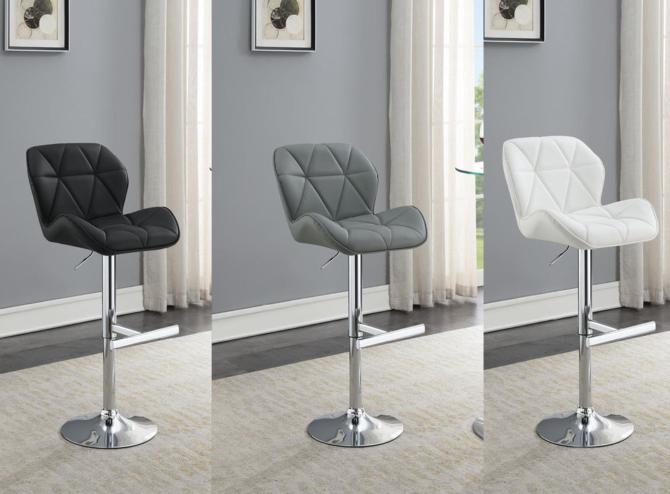 Antonio WHITE LEATHER PU BAR STOOL - ST130-WHT - Furniture Bros & Mattress (Bolingbrook, IL)