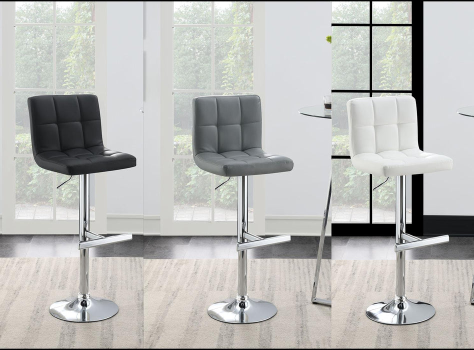 Ariel GRAY LEATHER PU BAR STOOL - ST140-GRY - Furniture Bros & Mattress (Bolingbrook, IL)