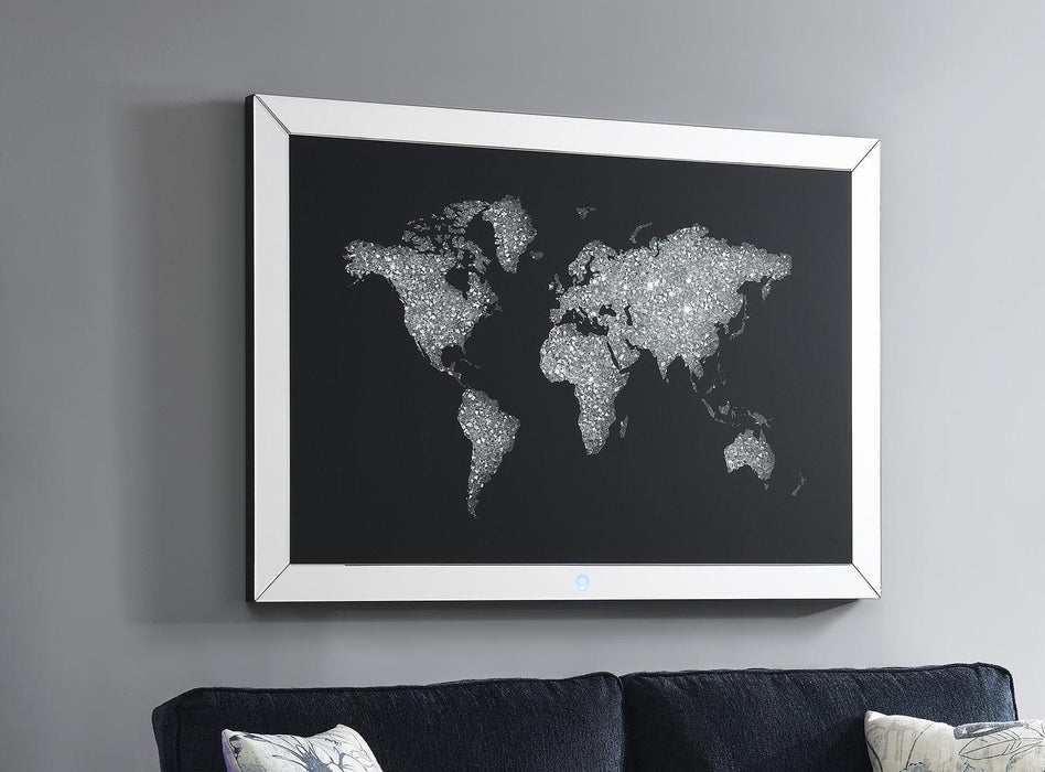Rayne LED WALL ART (WORLD MAP) - A2010 - Furniture Bros & Mattress (Bolingbrook, IL)