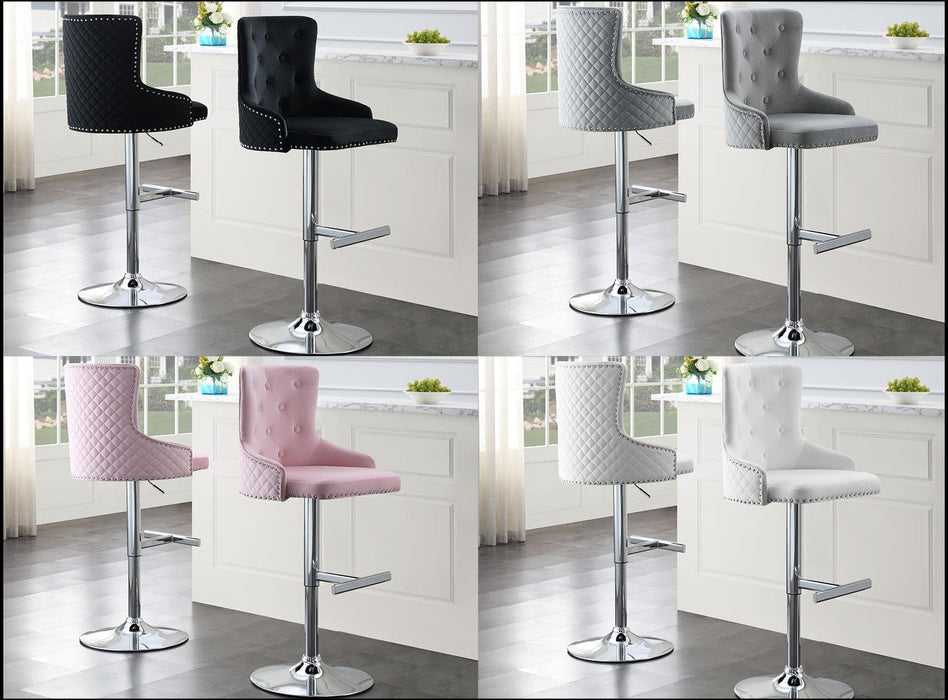 Amelia BLACK VELVET BAR STOOL - ST115-BLK - Furniture Bros & Mattress (Bolingbrook, IL)