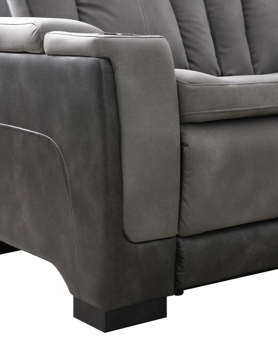 U77 Slate Power Reclining With Pwr Headrest-Reading Light-Magzine Pocket-Storage Arms-Usb And Wireless