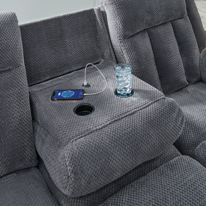 Observation Power Reclining Sofa with Drop Down Table - Furniture Bros & Mattress (Bolingbrook, IL)