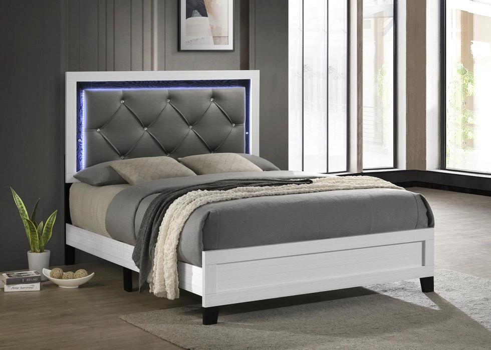 White Led King Bed