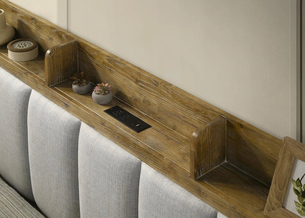 Light Aspen Oak King Bed