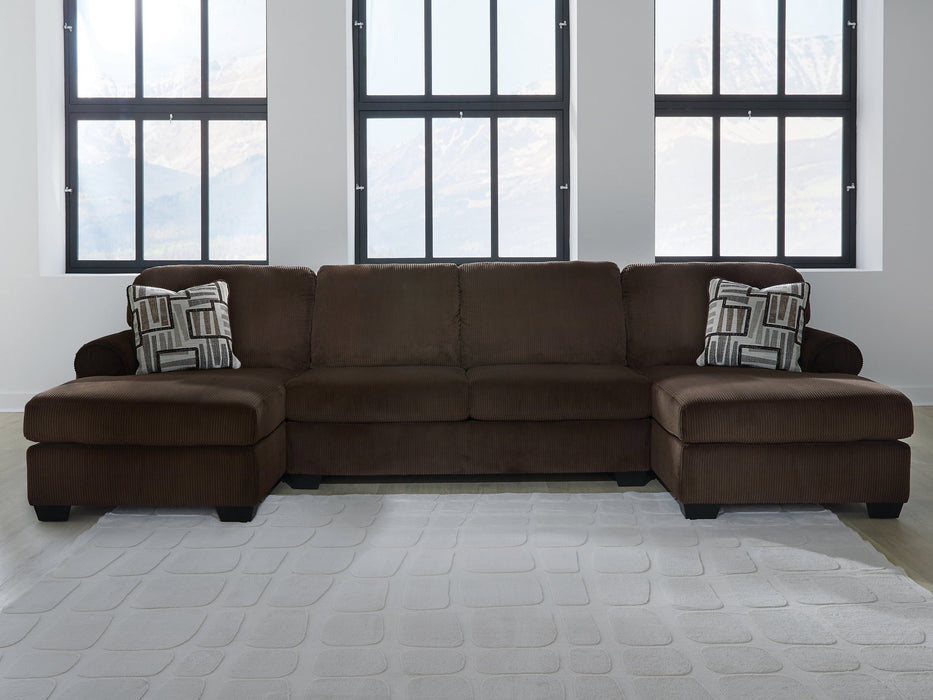 Kimlee Sectional with Double Chaise - Furniture Bros & Mattress (Bolingbrook, IL)