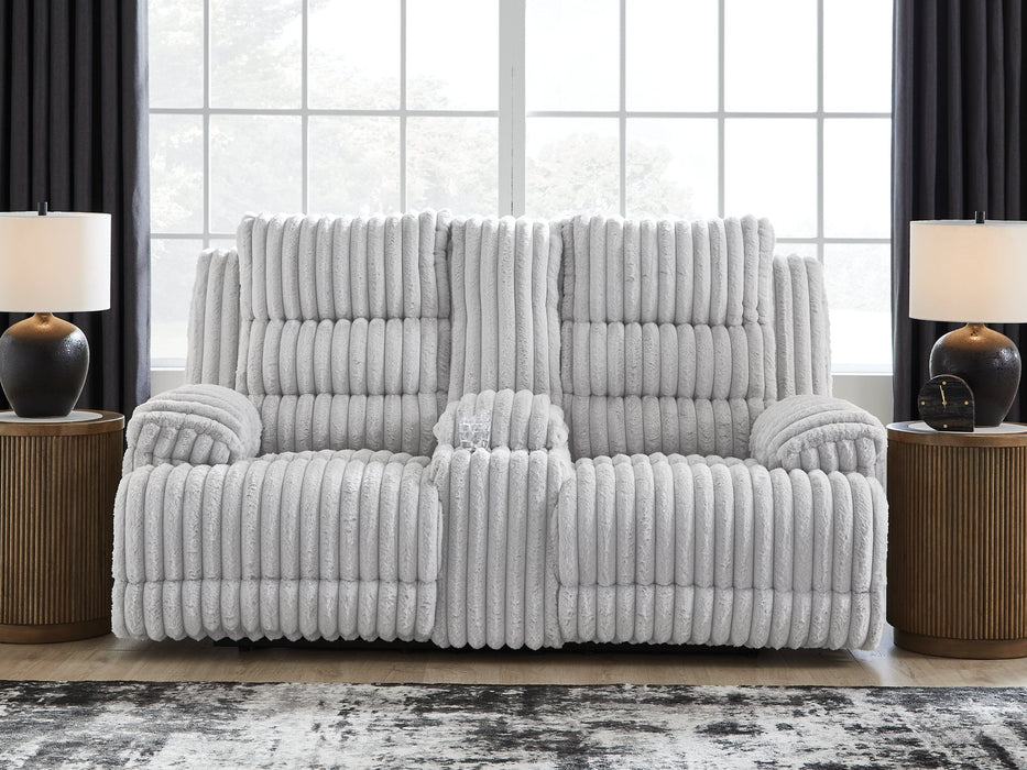 Rhines Falls Power Reclining Loveseat with Console - Furniture Bros & Mattress (Bolingbrook, IL)