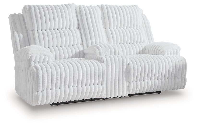 Rhines Falls Power Reclining Loveseat with Console - Furniture Bros & Mattress (Bolingbrook, IL)