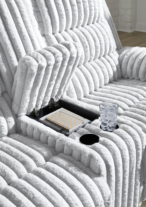 Rhines Falls Power Reclining Loveseat with Console - Furniture Bros & Mattress (Bolingbrook, IL)
