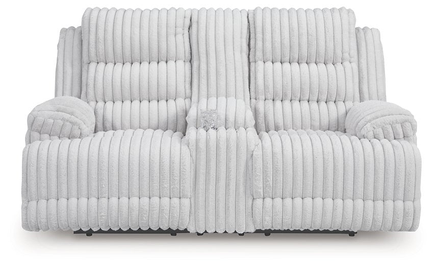Rhines Falls Power Reclining Loveseat with Console - Furniture Bros & Mattress (Bolingbrook, IL)