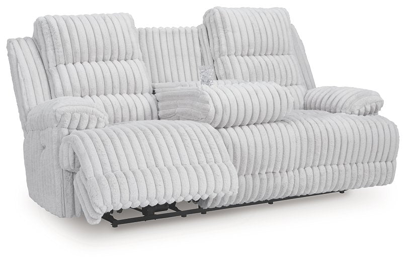Rhines Falls Power Reclining Sofa with Drop Down Table - Furniture Bros & Mattress (Bolingbrook, IL)