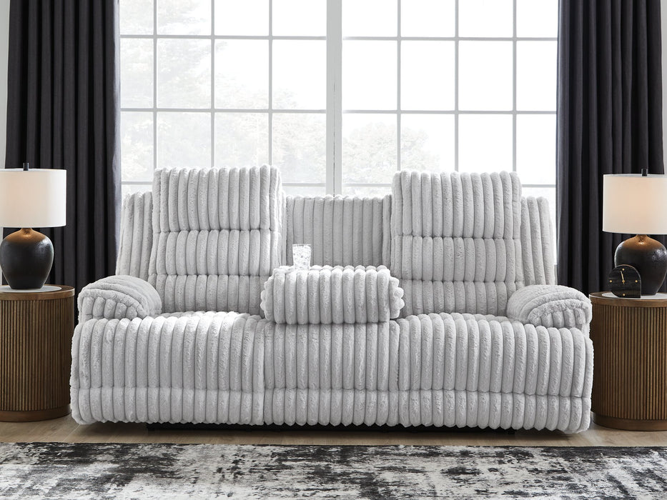 Rhines Falls Power Reclining Sofa with Drop Down Table - Furniture Bros & Mattress (Bolingbrook, IL)