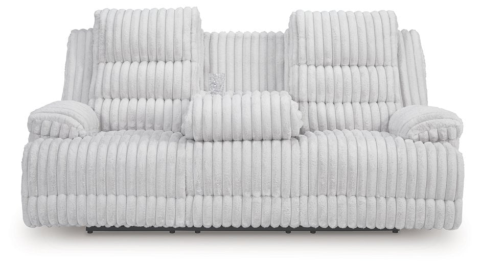 Rhines Falls Power Reclining Sofa with Drop Down Table - Furniture Bros & Mattress (Bolingbrook, IL)