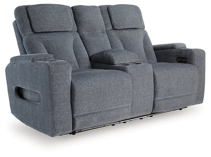 Studio Cave Power Reclining Loveseat with Console - Furniture Bros & Mattress (Bolingbrook, IL)