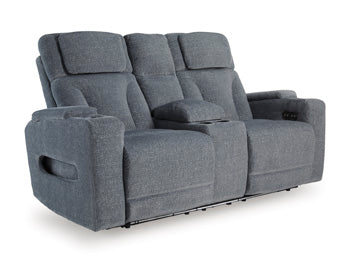 Studio Cave Power Reclining Loveseat with Console - Furniture Bros & Mattress (Bolingbrook, IL)