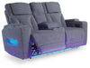 Studio Cave Power Reclining Loveseat with Console - Furniture Bros & Mattress (Bolingbrook, IL)