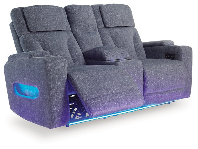 Studio Cave Power Reclining Loveseat with Console - Furniture Bros & Mattress (Bolingbrook, IL)