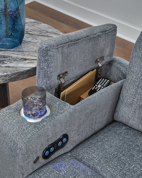 Studio Cave Power Reclining Loveseat with Console - Furniture Bros & Mattress (Bolingbrook, IL)