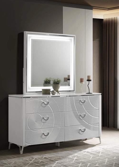 White Led Queen Bed