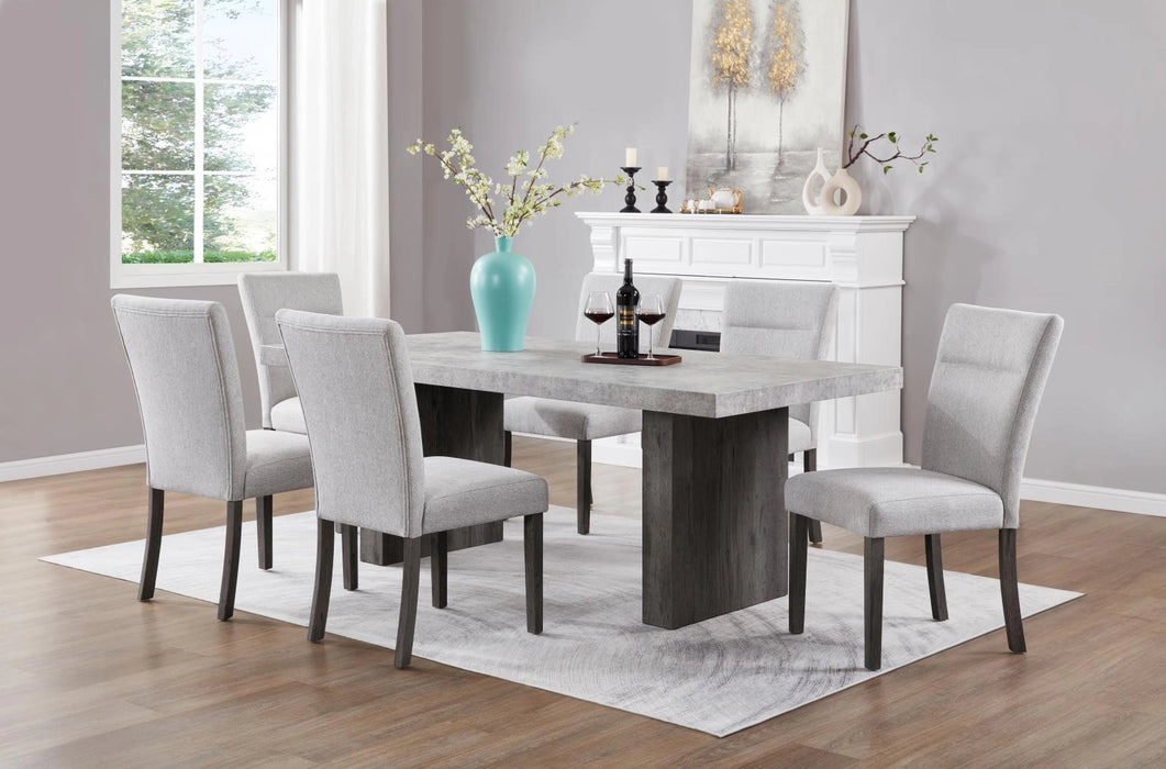 Gray 3D Faux Paper Marble Dining Table