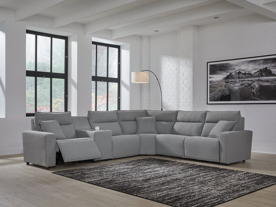Modmax Reclining Sectional with Console - Furniture Bros & Mattress (Bolingbrook, IL)