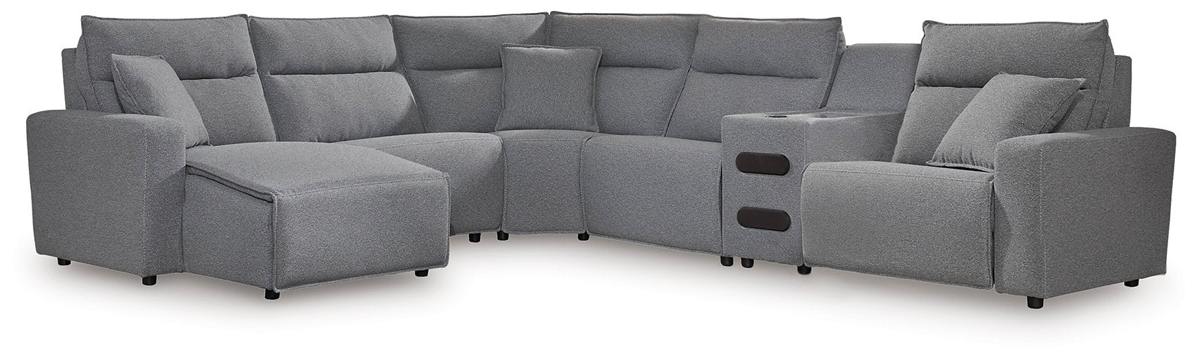 ModMax II Reclining Sectional with Chaise and Audio Console - Furniture Bros & Mattress (Bolingbrook, IL)