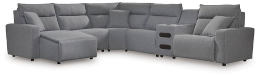 ModMax II Reclining Sectional with Chaise and Audio Console - Furniture Bros & Mattress (Bolingbrook, IL)