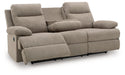 Side-Swipe Reclining Sofa with Drop Down Table - Furniture Bros & Mattress (Bolingbrook, IL)
