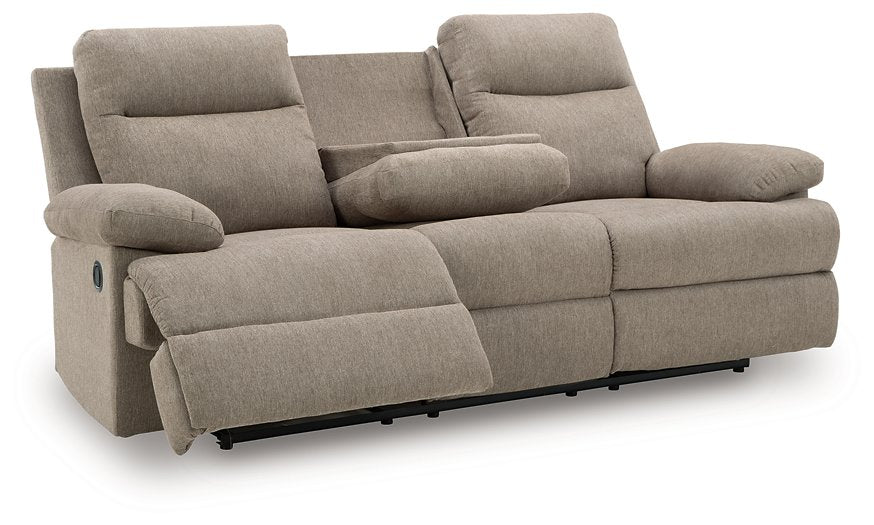 Side-Swipe Reclining Sofa with Drop Down Table - Furniture Bros & Mattress (Bolingbrook, IL)