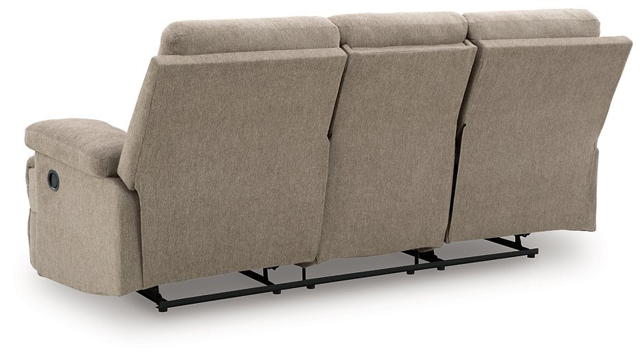 Side-Swipe Reclining Sofa with Drop Down Table - Furniture Bros & Mattress (Bolingbrook, IL)