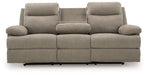 Side-Swipe Reclining Sofa with Drop Down Table - Furniture Bros & Mattress (Bolingbrook, IL)