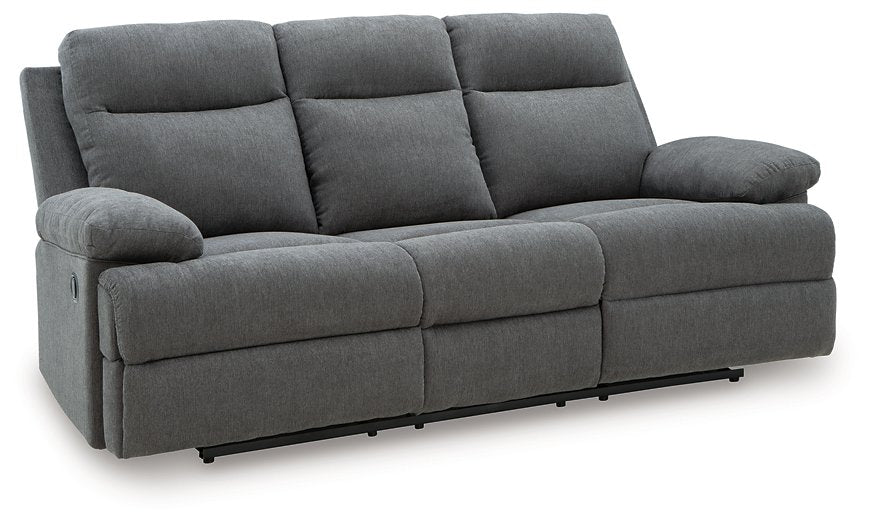 Side-Swipe Reclining Sofa with Drop Down Table - Furniture Bros & Mattress (Bolingbrook, IL)