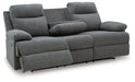 Side-Swipe Reclining Sofa with Drop Down Table - Furniture Bros & Mattress (Bolingbrook, IL)