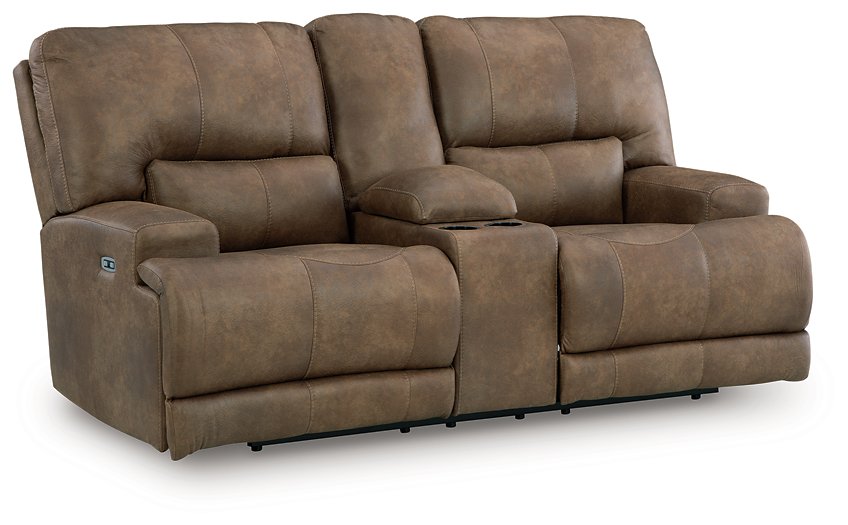 Beckley Place Power Reclining Loveseat with Console - Furniture Bros & Mattress (Bolingbrook, IL)