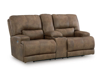 Beckley Place Power Reclining Loveseat with Console - Furniture Bros & Mattress (Bolingbrook, IL)