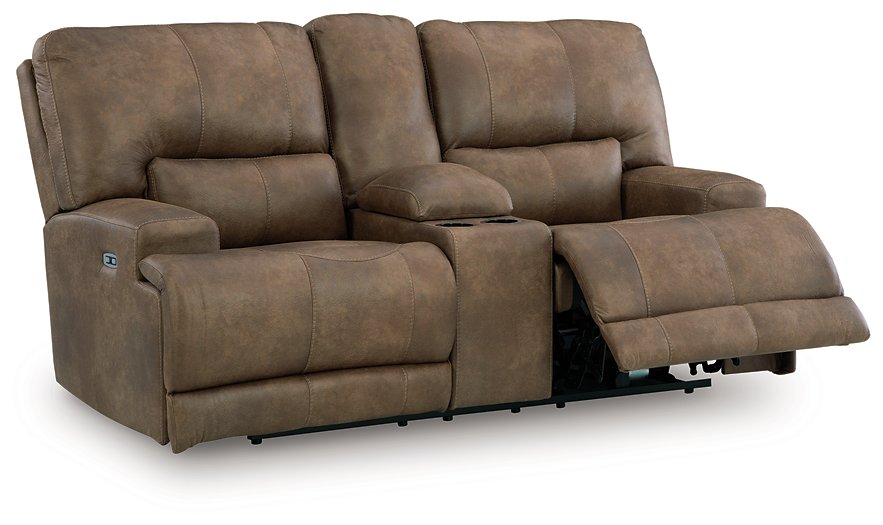 Beckley Place Power Reclining Loveseat with Console - Furniture Bros & Mattress (Bolingbrook, IL)