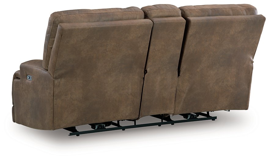 Beckley Place Power Reclining Loveseat with Console - Furniture Bros & Mattress (Bolingbrook, IL)