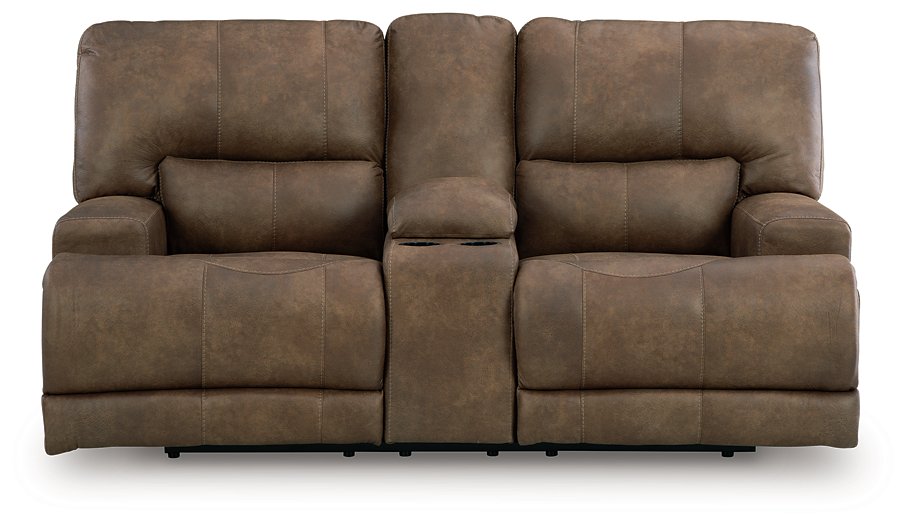 Beckley Place Power Reclining Loveseat with Console - Furniture Bros & Mattress (Bolingbrook, IL)