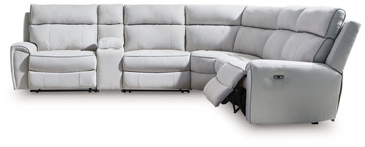 Social Pointe Reclining Sectional with Storage Console - Furniture Bros & Mattress (Bolingbrook, IL)