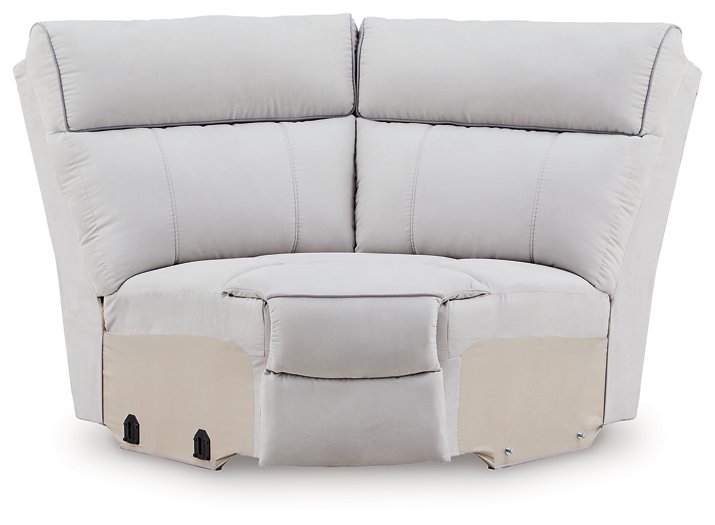 Social Pointe Reclining Sectional with Storage Console - Furniture Bros & Mattress (Bolingbrook, IL)