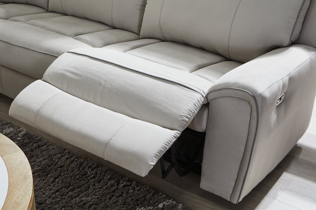 Social Pointe Reclining Sectional with Storage Console - Furniture Bros & Mattress (Bolingbrook, IL)