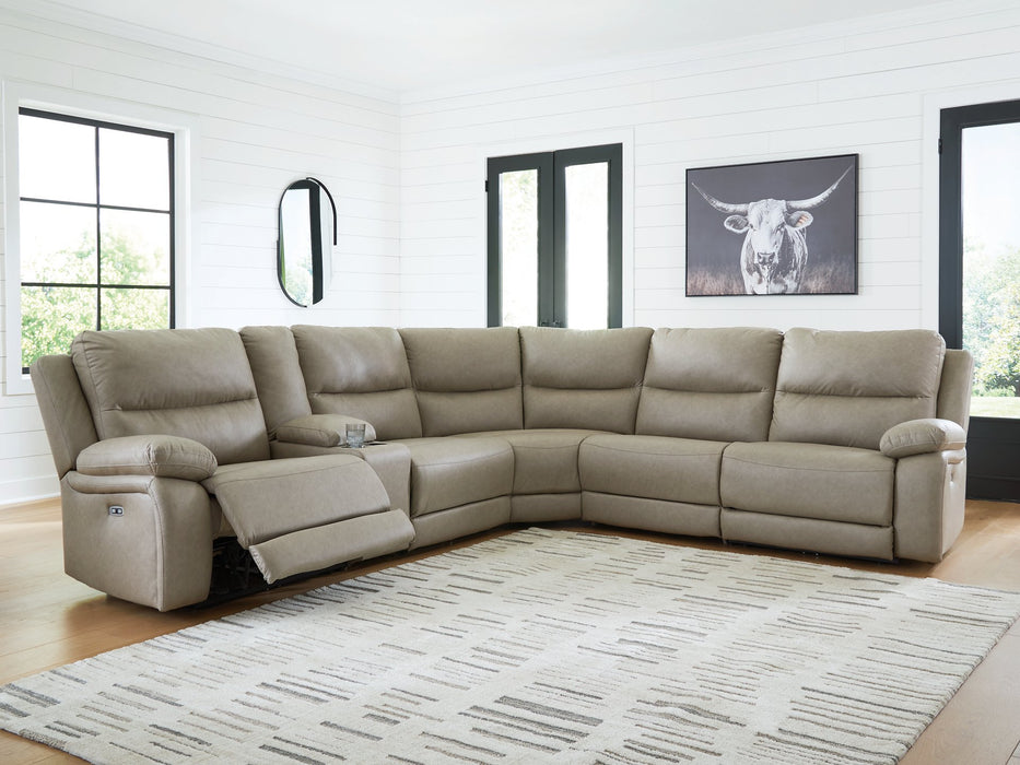 Narwhal Place Reclining Sectional with Storage Console - Furniture Bros & Mattress (Bolingbrook, IL)