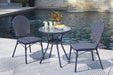 Odyssey Blue Outdoor Table and Chairs (Set of 3) - Furniture Bros & Mattress (Bolingbrook, IL)