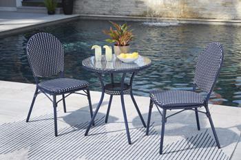 Odyssey Blue Outdoor Table and Chairs (Set of 3) - Furniture Bros & Mattress (Bolingbrook, IL)